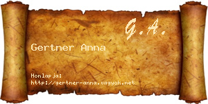 Gertner Anna névjegykártya